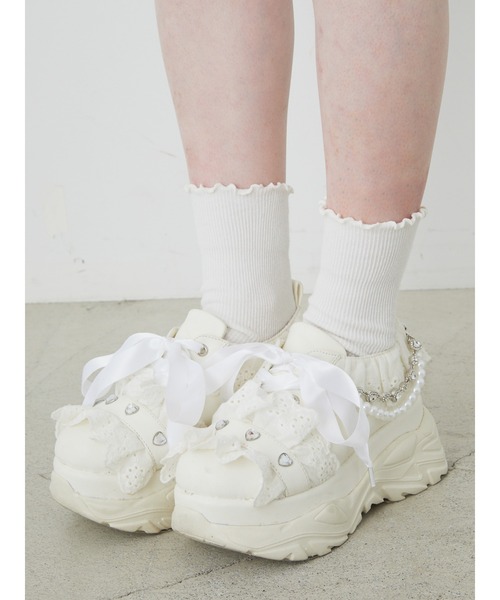 Ank Rouge（アンクルージュ）の「フリルスニーカー（スニーカー・レディース・ブラック/ブルー/ホワイト・M/L）」の9枚目の写真