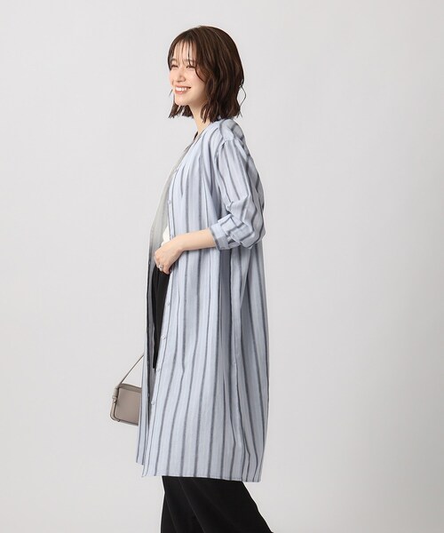 SHOO・LA・RUE(シューラルー)の「◆【洗える】軽やかで柔らかいダブルガーゼ前あきワンピース(ワンピース・レディース・ブルー系2/ホワイト系3/ナチュラル/ネイビー・04/03/02)」の17枚目の写真