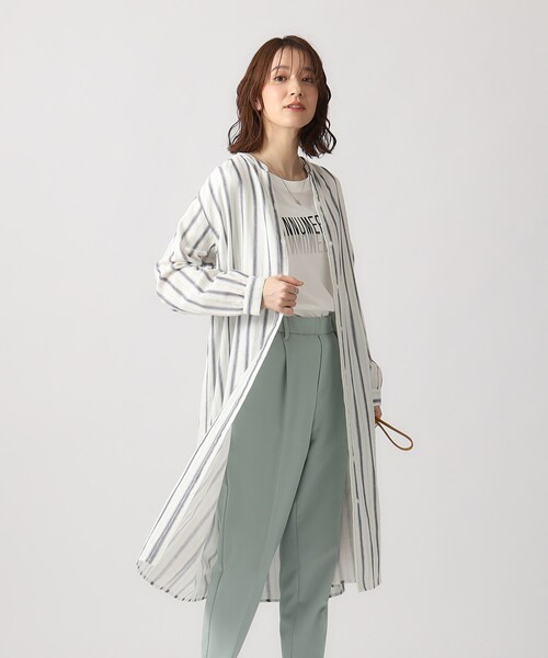 SHOO・LA・RUE(シューラルー)の「◆【洗える】軽やかで柔らかいダブルガーゼ前あきワンピース(ワンピース・レディース・ブルー系2/ホワイト系3/ナチュラル/ネイビー・04/03/02)」の22枚目の写真