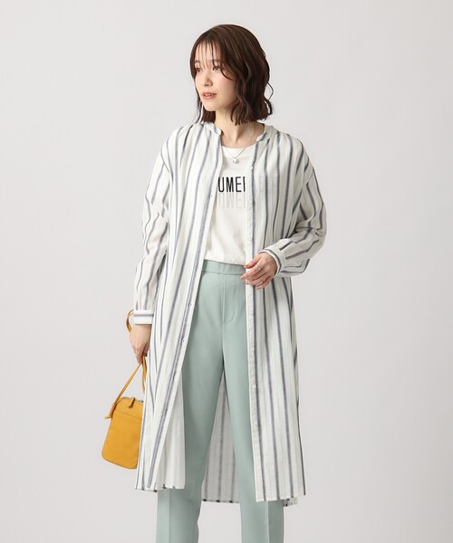 SHOO・LA・RUE(シューラルー)の「◆【洗える】軽やかで柔らかいダブルガーゼ前あきワンピース(ワンピース・レディース・ブルー系2/ホワイト系3/ナチュラル/ネイビー・04/03/02)」の11枚目の写真