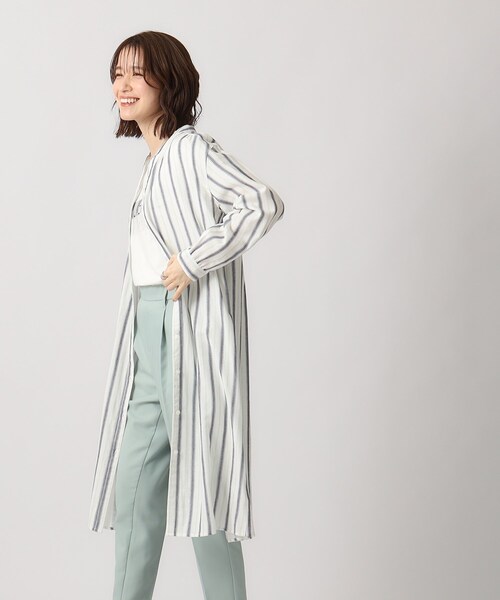 SHOO・LA・RUE(シューラルー)の「◆【洗える】軽やかで柔らかいダブルガーゼ前あきワンピース(ワンピース・レディース・ブルー系2/ホワイト系3/ナチュラル/ネイビー・04/03/02)」の12枚目の写真