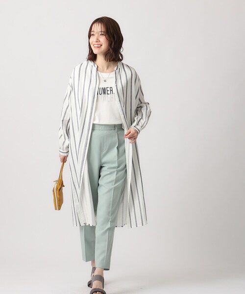 SHOO・LA・RUE(シューラルー)の「◆【洗える】軽やかで柔らかいダブルガーゼ前あきワンピース(ワンピース・レディース・ブルー系2/ホワイト系3/ナチュラル/ネイビー・04/03/02)」の13枚目の写真