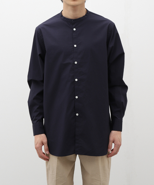 EDIFICE(エディフィス)の「【:colon / コロン】CSH-5 CTN Typewriter HenlyNeck SH(シャツ/ブラウス・メンズ・ベージュ/ネイビー・1/3)」の2枚目の写真