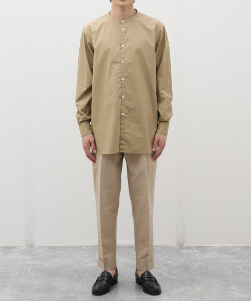 EDIFICE(エディフィス)の「【:colon / コロン】CSH-5 CTN Typewriter HenlyNeck SH(シャツ/ブラウス・メンズ・ベージュ/ネイビー・1/3)」の3枚目の写真