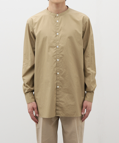 EDIFICE(エディフィス)の「【:colon / コロン】CSH-5 CTN Typewriter HenlyNeck SH(シャツ/ブラウス・メンズ・ベージュ/ネイビー・1/3)」の4枚目の写真