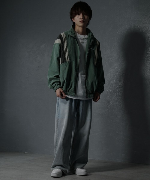 MinoriTY(マイノリティ)の「【MinoriTY select】ピーチスキン刺繍トラックジャケット メンズ ショート丈 秋服(ジャージ・メンズ・ネイビー/アイボリー/グリーン・L/M)」の8枚目の写真