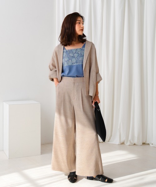 Bou Jeloud(ブージュルード)の「リネンライクパイピングパンツ(その他パンツ・レディース・ダークブラウン/ベージュ・38)」の3枚目の写真