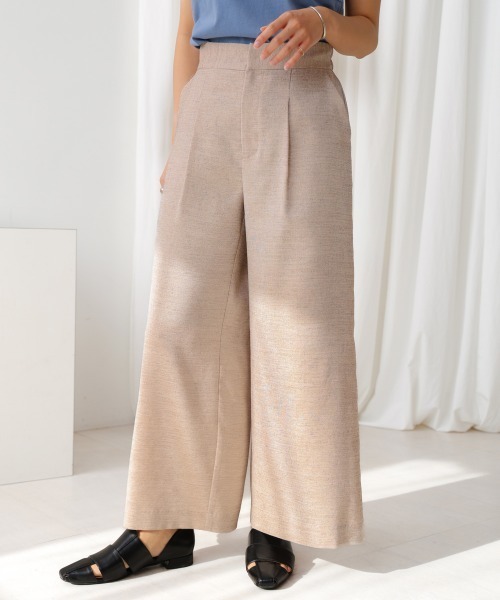 Bou Jeloud(ブージュルード)の「リネンライクパイピングパンツ(その他パンツ・レディース・ダークブラウン/ベージュ・38)」の4枚目の写真