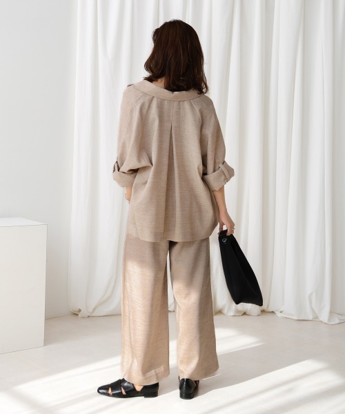 Bou Jeloud(ブージュルード)の「リネンライクパイピングパンツ(その他パンツ・レディース・ダークブラウン/ベージュ・38)」の6枚目の写真