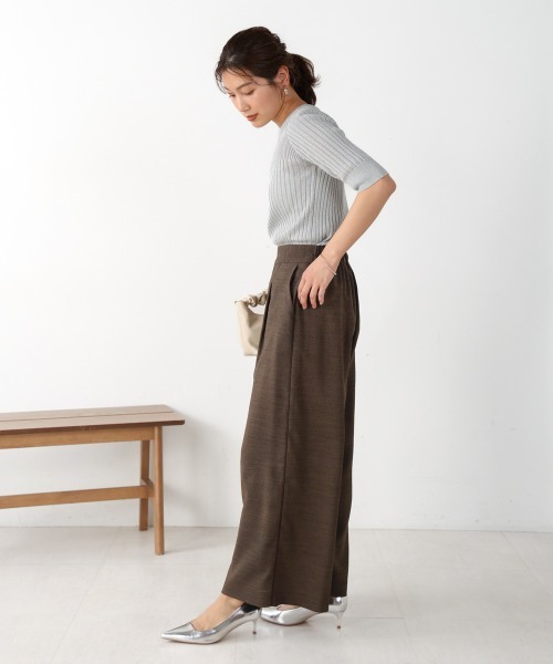 Bou Jeloud(ブージュルード)の「リネンライクパイピングパンツ(その他パンツ・レディース・ダークブラウン/ベージュ・38)」の12枚目の写真