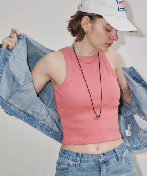 Auntie Rosa Holiday（アンティローザホリデー）の「カップ付きアメスリタンク（タンクトップ・レディース・ピンク/オフホワイト/ブラック・FREE）」の4枚目の写真