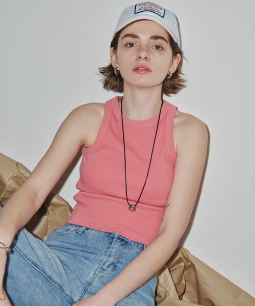 Auntie Rosa Holiday（アンティローザホリデー）の「カップ付きアメスリタンク（タンクトップ・レディース・ピンク/オフホワイト/ブラック・FREE）」の6枚目の写真