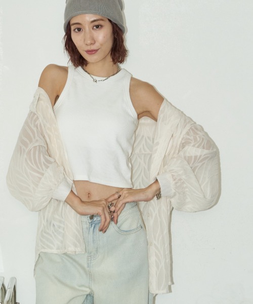 Auntie Rosa Holiday（アンティローザホリデー）の「カップ付きアメスリタンク（タンクトップ・レディース・ピンク/オフホワイト/ブラック・FREE）」の11枚目の写真