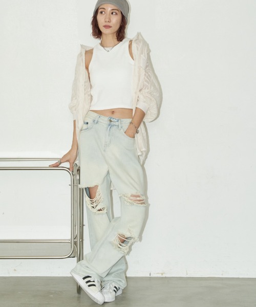 Auntie Rosa Holiday（アンティローザホリデー）の「カップ付きアメスリタンク（タンクトップ・レディース・ピンク/オフホワイト/ブラック・FREE）」の19枚目の写真