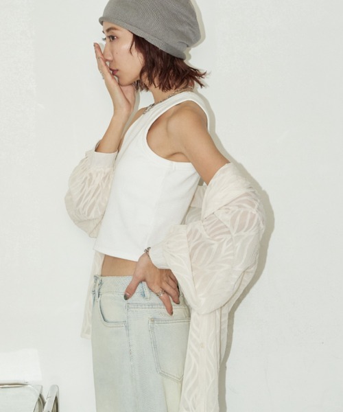 Auntie Rosa Holiday（アンティローザホリデー）の「カップ付きアメスリタンク（タンクトップ・レディース・ピンク/オフホワイト/ブラック・FREE）」の14枚目の写真