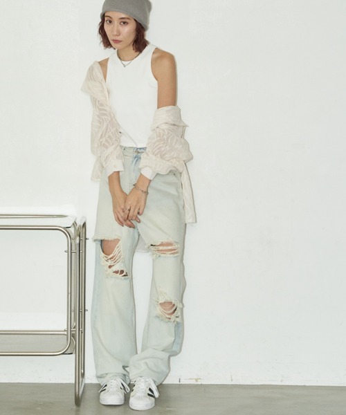 Auntie Rosa Holiday（アンティローザホリデー）の「カップ付きアメスリタンク（タンクトップ・レディース・ピンク/オフホワイト/ブラック・FREE）」の16枚目の写真