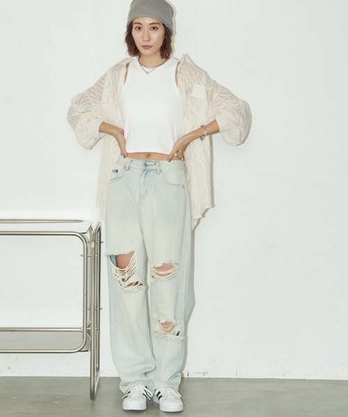 Auntie Rosa Holiday（アンティローザホリデー）の「カップ付きアメスリタンク（タンクトップ・レディース・ピンク/オフホワイト/ブラック・FREE）」の18枚目の写真