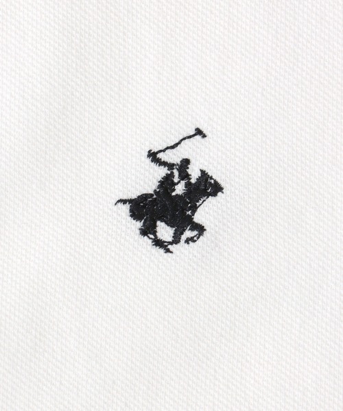 BEVERLY HILLS POLO CLUB（ビバリーヒルズポロクラブ）の「BEVERLY HILLS POLO CLUB ブランドロゴワンポイント刺繍 鹿の子ポロシャツ レディース（ポロシャツ・レディース・ブラック/オフホワイト・M）」の6枚目の写真
