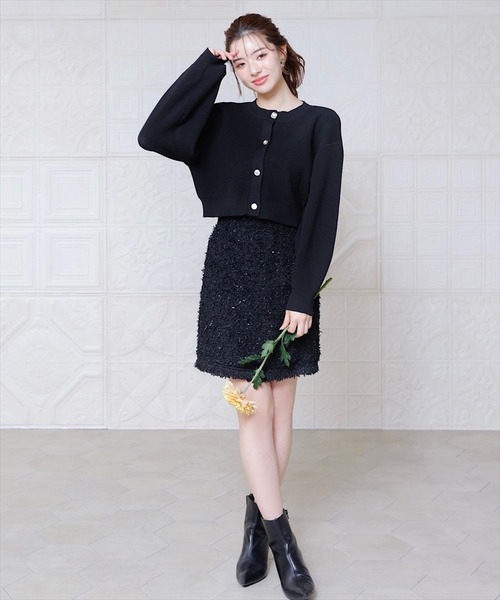 SWINGLE（スウィングル）の「リボンツイードハイウエストミニスカート（スカート・レディース・アイボリー/ブラック・SMALL/MEDIUM）」の17枚目の写真