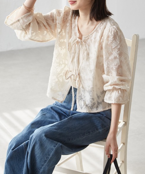HYEON シアージャガードブラウス 買い誠実 (ヘヨン) HYEON official store online トップス