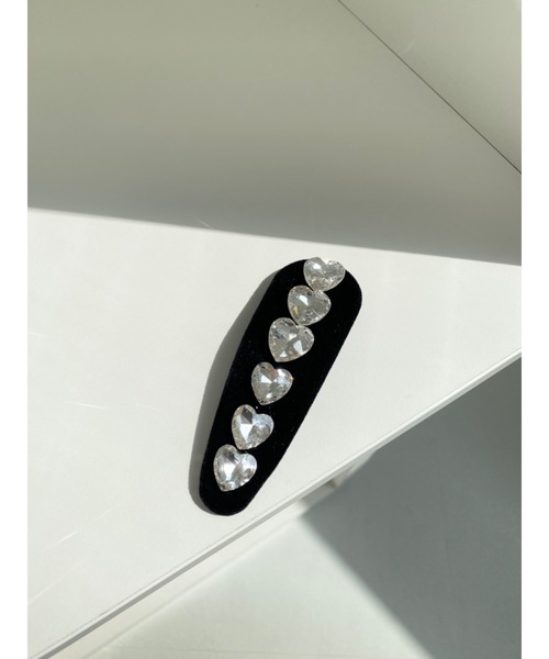 JUMELLE（ジュメロ）の「【ぱっちんピン】velours stone pin（ヘアピン・レディース・ブラック・FREE）」の2枚目の写真