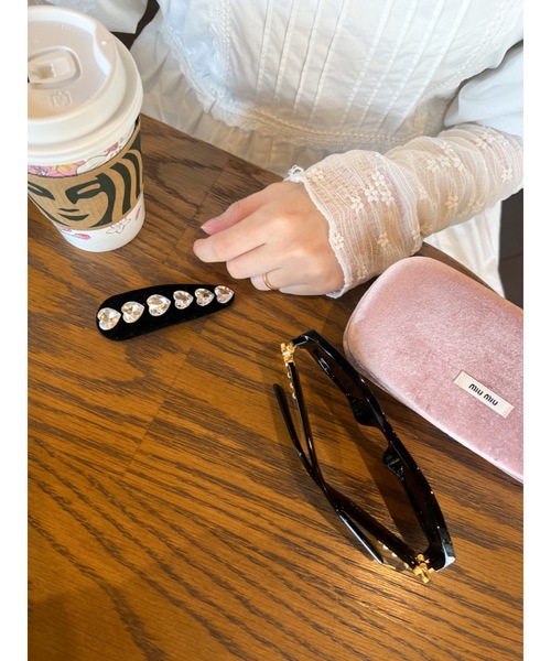 JUMELLE（ジュメロ）の「【ぱっちんピン】velours stone pin（ヘアピン・レディース・ブラック・FREE）」の6枚目の写真