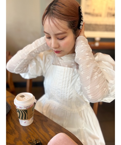 JUMELLE（ジュメロ）の「【ぱっちんピン】velours stone pin（ヘアピン・レディース・ブラック・FREE）」の8枚目の写真