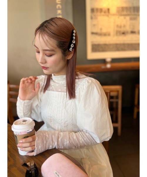 JUMELLE（ジュメロ）の「【ぱっちんピン】velours stone pin（ヘアピン・レディース・ブラック・FREE）」の9枚目の写真