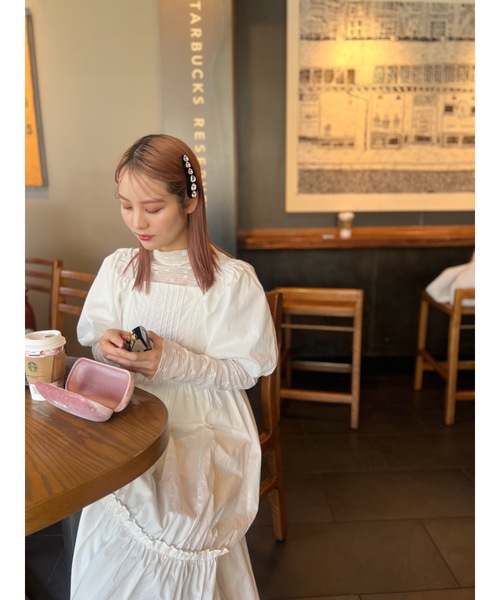 JUMELLE（ジュメロ）の「【ぱっちんピン】velours stone pin（ヘアピン・レディース・ブラック・FREE）」の12枚目の写真