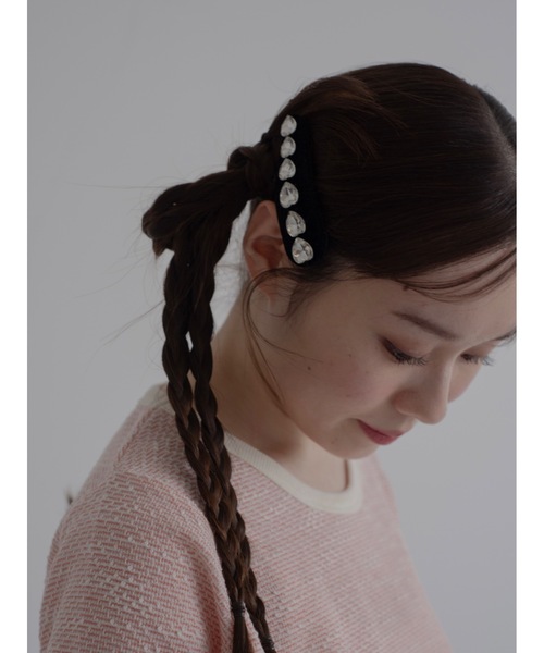 JUMELLE（ジュメロ）の「【ぱっちんピン】velours stone pin（ヘアピン・レディース・ブラック・FREE）」の15枚目の写真