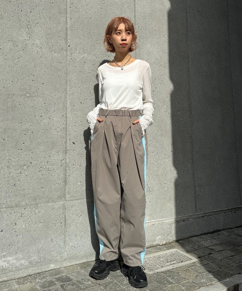 CIAOPANIC（チャオパニック）の「【ユニセックス】エクストラボリュームトラックパンツ（その他パンツ・メンズ・ホワイト/ブラック/グレー/グリーン/カーキ/ブルー・MEDIUM/LARGE/X-LARGE）」の9枚目の写真