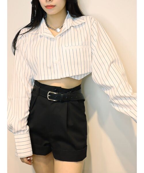 EVRIS（エヴリス）の「【ZOZO】ポケットショートシャツ（シャツ/ブラウス・レディース・ホワイト/ブルー/その他1・FREE）」の3枚目の写真