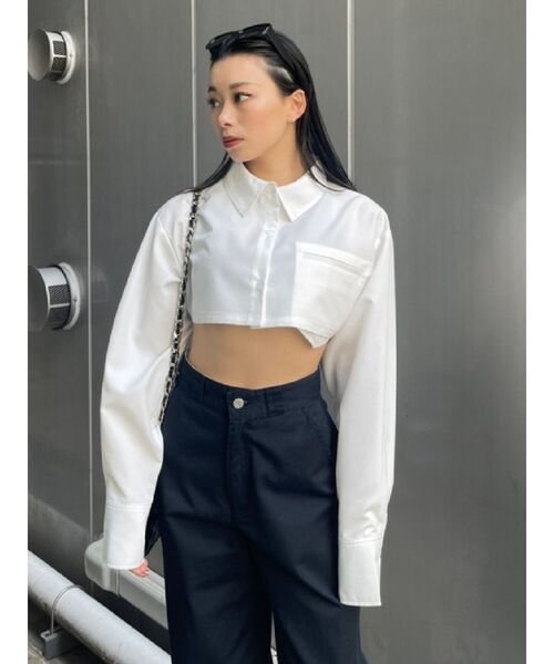 EVRIS（エヴリス）の「【ZOZO】ポケットショートシャツ（シャツ/ブラウス・レディース・ホワイト/ブルー/その他1・FREE）」の2枚目の写真