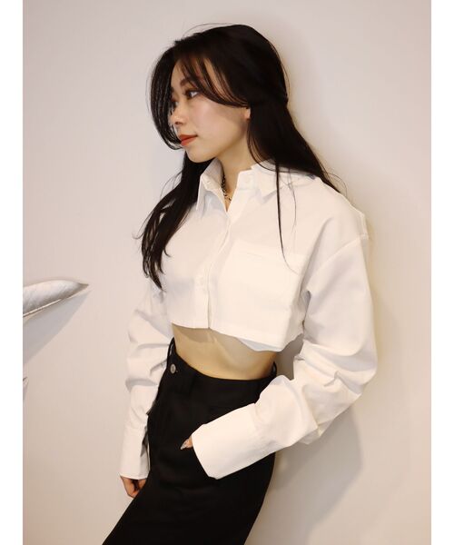 EVRIS（エヴリス）の「【ZOZO】ポケットショートシャツ（シャツ/ブラウス・レディース・ホワイト/ブルー/その他1・FREE）」の5枚目の写真