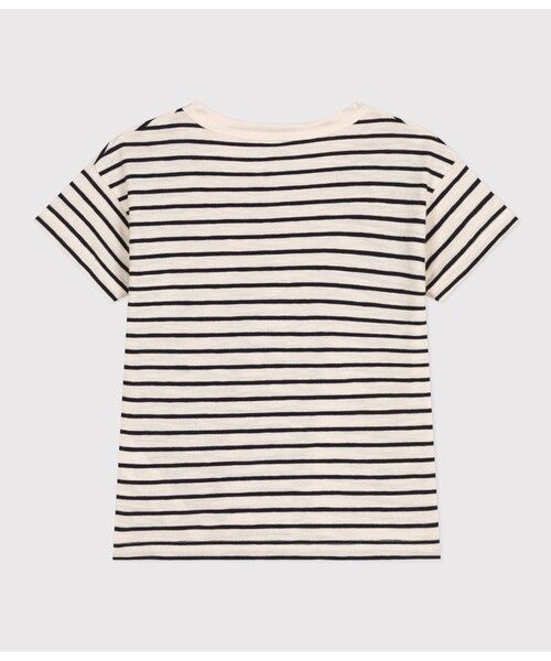 PETIT BATEAU(プチバトー)の「ミニマリニエール半袖Tシャツ(Tシャツ/カットソー・キッズ・ホワイト×ネイビー・3YEAR/4YEAR/5YEAR)」の2枚目の写真