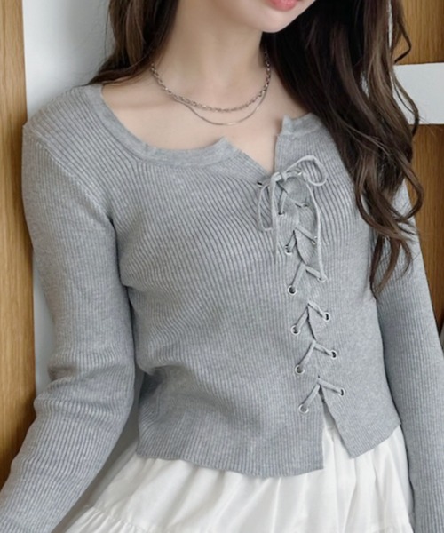 LANVIN collection★美品★フロントレースニット LANVIN collection☆美品☆フロントレースニット