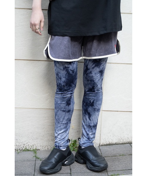 Healthknit(ヘルスニット)の「【 HealthKnit / ヘルスニット 】 接触冷感 タイダイ模様 総柄 レギンス SIP #3004(レギンス/スパッツ・メンズ・グリーン/ブラウン/レッド/ブラック/ネイビー・M/L)」の4枚目の写真