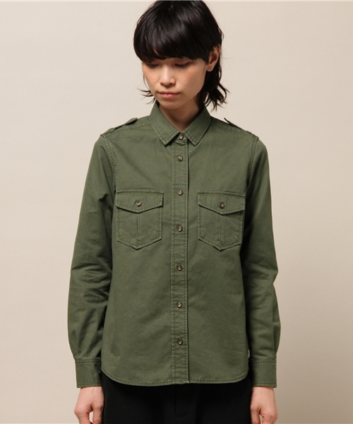 ELFORBR（エルフォーブル）の「コットンツイルミリタリーシャツ（シャツ/ブラウス・レディース・カーキ・38）」の11枚目の写真