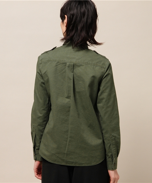 ELFORBR（エルフォーブル）の「コットンツイルミリタリーシャツ（シャツ/ブラウス・レディース・カーキ・38）」の6枚目の写真