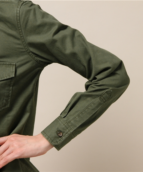 ELFORBR（エルフォーブル）の「コットンツイルミリタリーシャツ（シャツ/ブラウス・レディース・カーキ・38）」の9枚目の写真