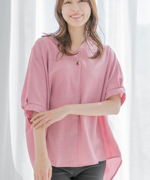 Jayro(ジャイロ)の「後ボタンスキッパー5分袖ブラウス(シャツ/ブラウス・レディース・サックスブルー/ブルー/ライトグリーン/ピンク/ベージュ・FREE)」の5枚目の写真