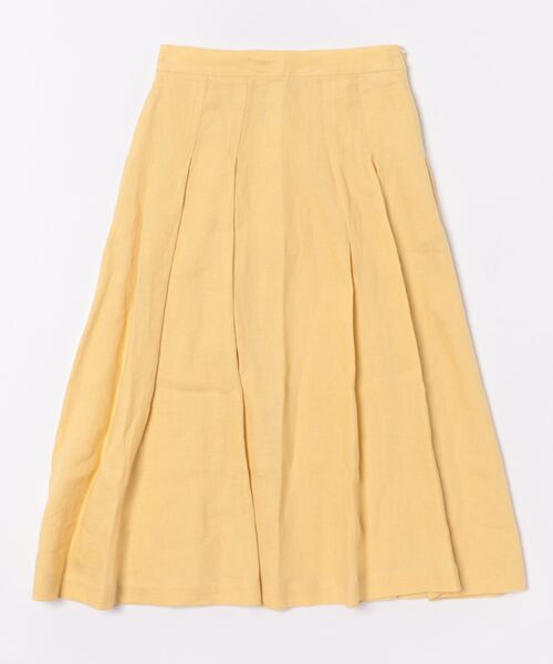 BENETTON (UNITED COLORS OF BENETTON)(ベネトンユナイテッドカラーズオブベネトン)の「リネン100%ミディ丈フレアスカート(スカート・レディース・ブラック/カーキ/ライトベージュ/ホワイト/ベージュ/イエロー・44/40/38/42/36)」の6枚目の写真