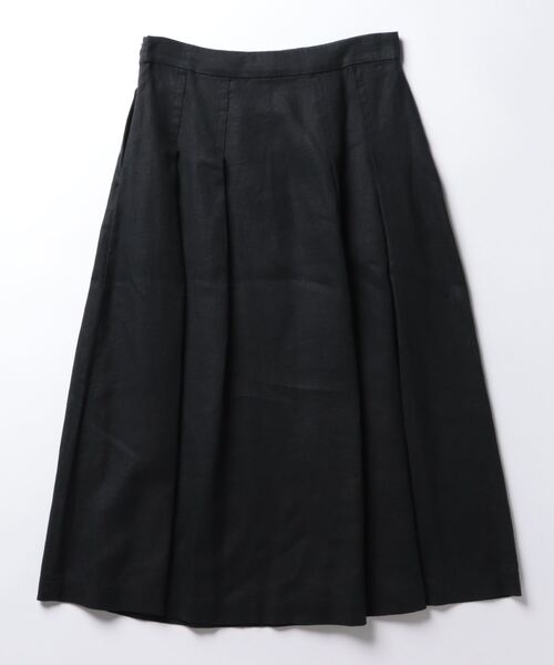 BENETTON (UNITED COLORS OF BENETTON)(ベネトンユナイテッドカラーズオブベネトン)の「リネン100%ミディ丈フレアスカート(スカート・レディース・ブラック/カーキ/ライトベージュ/ホワイト/ベージュ/イエロー・44/40/38/42/36)」の7枚目の写真