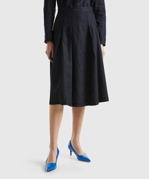 BENETTON (UNITED COLORS OF BENETTON) | リネン100％ミディ丈フレアスカート(スカート)