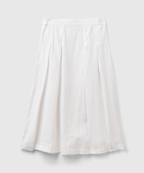 BENETTON (UNITED COLORS OF BENETTON)(ベネトンユナイテッドカラーズオブベネトン)の「リネン100%ミディ丈フレアスカート(スカート・レディース・ブラック/カーキ/ライトベージュ/ホワイト/ベージュ/イエロー・44/40/38/42/36)」の11枚目の写真