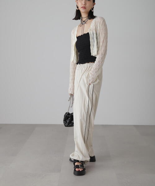 FREE'S MART（フリーズマート）の「◆シアーチュールカーディガン（カーディガン/ボレロ・レディース・ブラック/ホワイト/ピンク・FREE）」の5枚目の写真