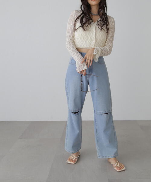 美品 CLOVE チュール ギャザー シアーベスト シアーカーディガン 1-197662-0.jpg