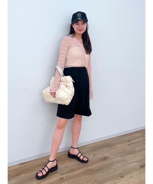 FREE'S MART（フリーズマート）の「◆シアーチュールカーディガン（カーディガン/ボレロ・レディース・ブラック/ホワイト/ピンク・FREE）」の12枚目の写真