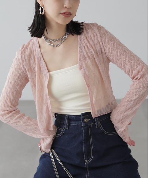 tシャツ 「追加生産」シアーチュールカーディガン レディース ◇シアーチュールカーディガン（カーディガン/ボレロ）｜FREE'S