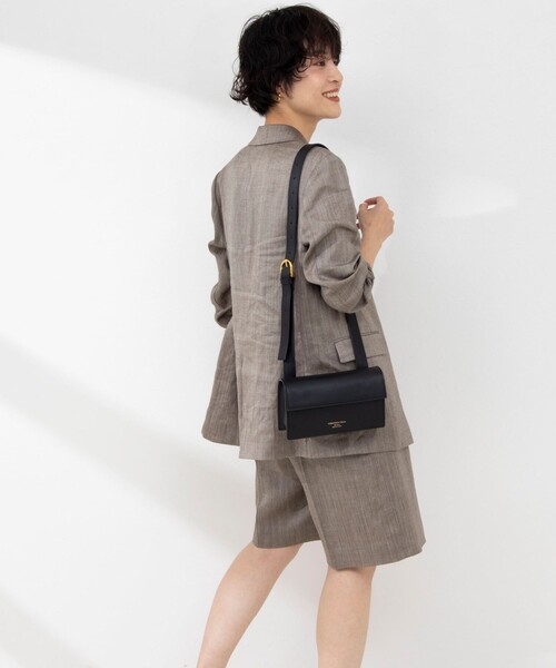 NOLLEY’S（ノーリーズ）の「《セットアップ対応》ウォッシャブルラミーシャンブレーダブルジャケット（テーラードジャケット・レディース・ライトグレー/ブラウン・38/36）」の12枚目の写真